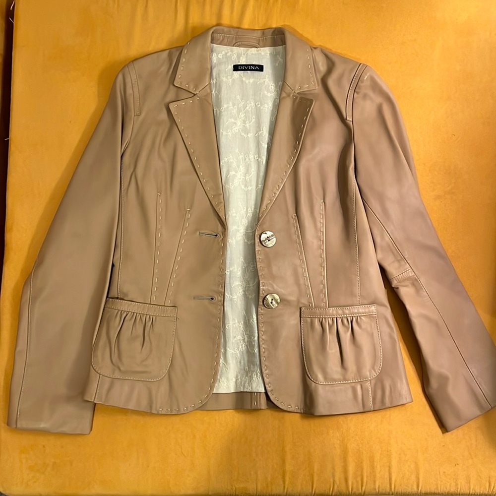 Soft italian leather blazer
